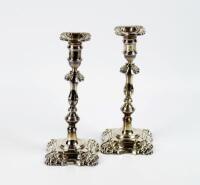 A pair of Elizabeth II silver table candlesticks