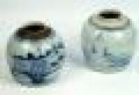 Two 19thC Chinese blue and white ginger jars