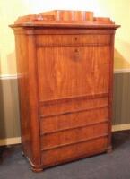 A mid 19thC Continental secretaire a abatant