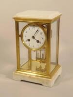 A late 19thC French four glass mantel clock