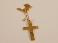 A 9ct gold crucifix pendant and chain