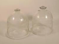 A pair of cut glass smoke domes