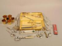 A collection of silver plated cutlery etc.