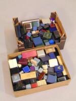 A large quantity of empty jewellery boxes