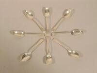 A set of eight late Victorian Old English pattern silver teaspoons