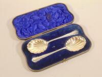 A pair of George V silver serving spoons