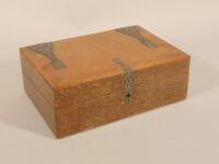 A late 19thC oak writing box