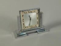 An Art Deco style chrome plated adjustable mantel clock