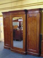 A Victorian mahogany breakfront wardrobe