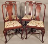 A set of four 19thC mahogany dining chairs