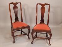 A pair of Queen Ann style mahogany dining chairs