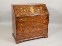 A George III mahogany and marquetry bureau