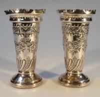 A pair of Victorian silver vases