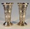 A pair of Victorian silver vases
