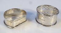 A George VI silver napkin ring