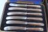 A set of six George V cased silver handled butter knives - 2