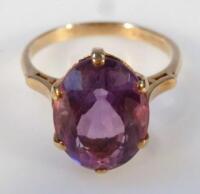 An amethyst dress ring