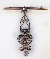 A late Victorian diamond drop pendant