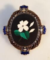 A 19thC pietra dura brooch