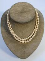 A two row cultured pearl necklace