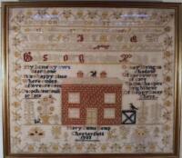 An Edwardian pictorial motto and alphabetic sampler