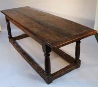 A principally 17thC oak refectory table