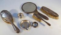 A George VI silver part dressing table set