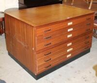 A teak plan chest