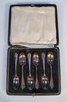 A set of six George V silver cased teaspoon