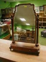 A Queen Anne style walnut framed toilet mirror