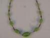 An olive green jade finish necklace - 2