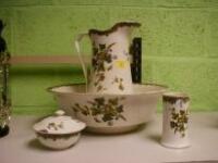 A late 19th century, early 20th century Burleigh pottery part toilet set,