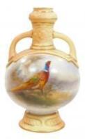 A Royal Worcester two handled baluster vase