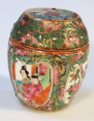 A Chinese porcelain famille vert jar and cover