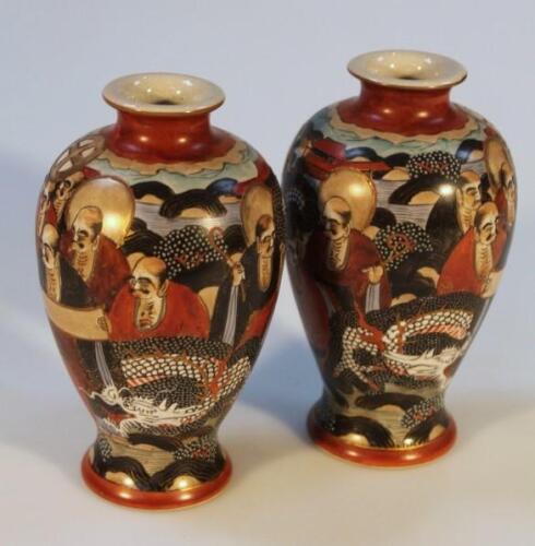 A pair of Japanese pottery vases