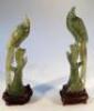 A pair of jadeite finish figures of exotic birds