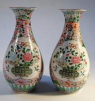 A pair of famille vert porcelain vases