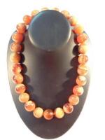 An amber bead necklace