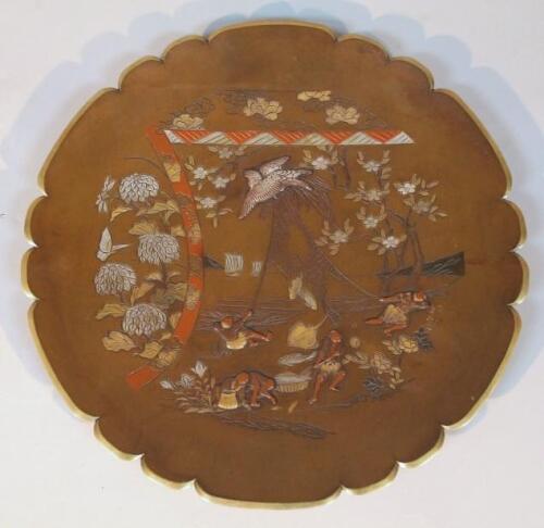 A Japanese bronze plaque