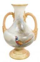 A Royal Worcester two handled vase