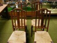 A set of four 1930's oak dining chairs