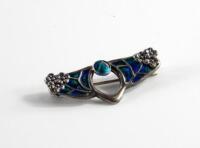 An Art Nouveau Charles Horner silver enamelled brooch