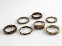 Seven assorted dress rings