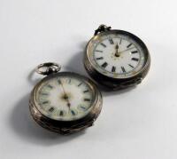 Two silver fob watches