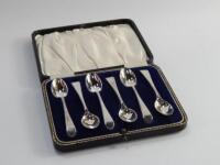 A set of six silver teaspoons