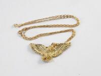 A 9ct gold eagle necklace