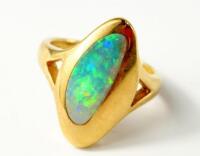 A 9ct gold and opal dress ring