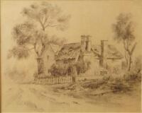 19thC English School. Rural scene with house amid trees
