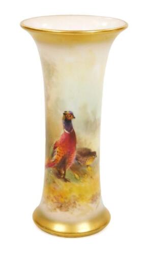 A Royal Worcester trumpet shaped vase