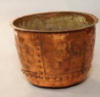 A 19thC copper cauldron